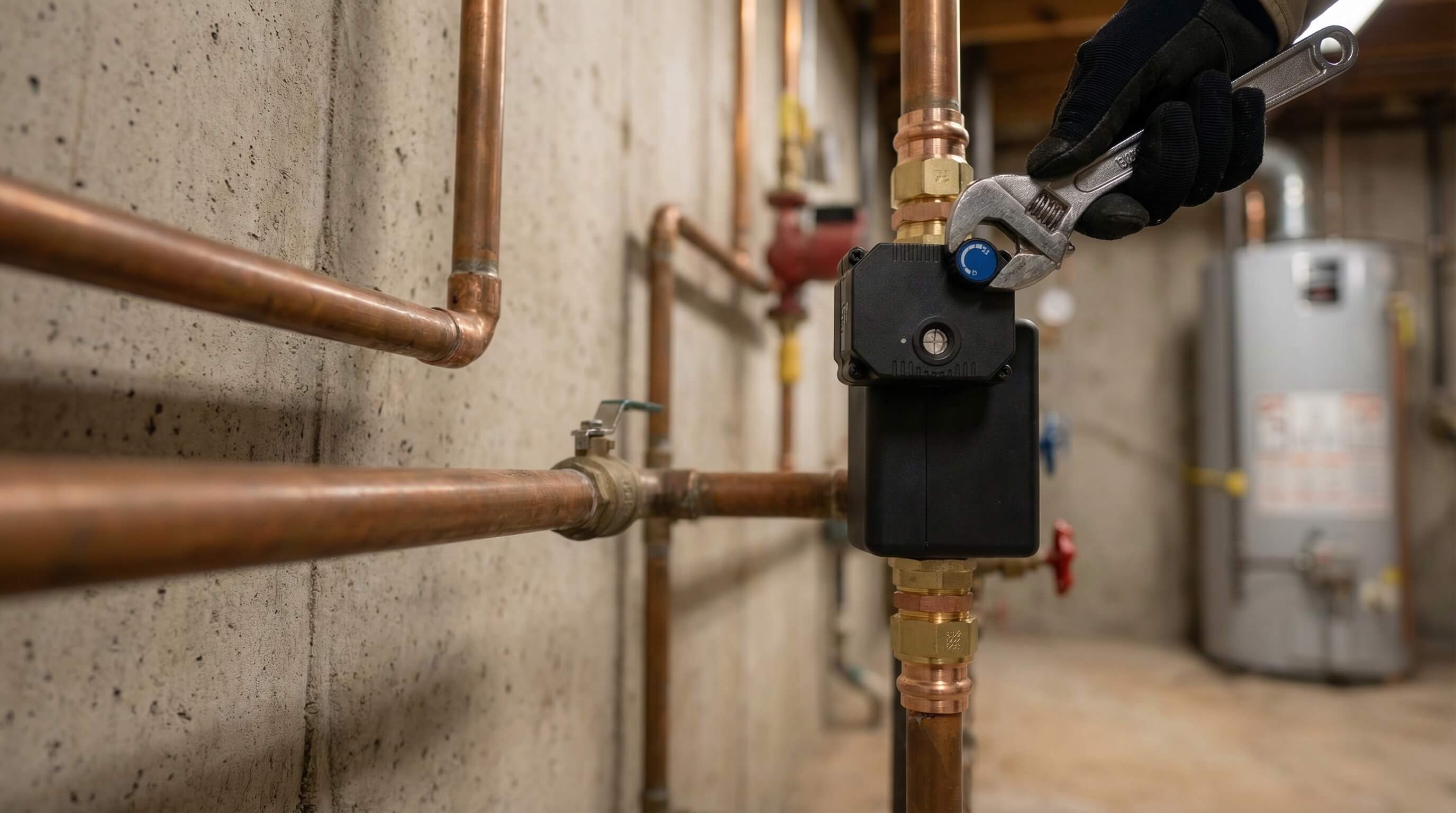 LeakSense water submetering device installed on multifamily property